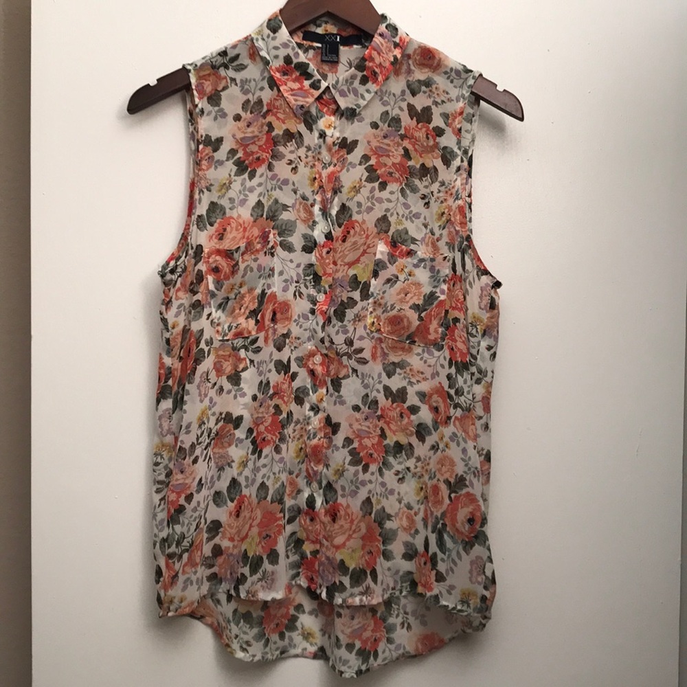 Forever 21 Floral Women’s Sleeveless Blouse Size L